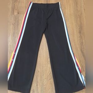 Express Women's Black Joggers with Multicolor Stripes Nwot